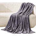 Pikkukuva 1 / 5: Fleece-peitto 230 x 230 cm Pehmeä ja lämmin sohvapeitto Fleece-huopa, pörröinen ja mukava flanellihuopa ja -ruudukot, harmaa