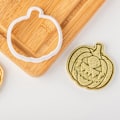 Miniatyrbillede 4 af 5: Halloween Cookieform Plast 3D Tegneserie Trykt Cookie Cutter Græskar Form A