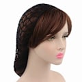 Miniatyrbild 3 av 5: 2 stycken Mesh Hair Net Virkade Hårnät Stickad Hatt Virkad Sovhatt - Svart+Röd - Mesh Virkad Hårnät