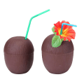 Miniatyrbillede 1 af 2: 2 stk. 500ml Kokosnød Kopper Hawaii Temafest Drikk Kopper Bærbare Kokosnød Drikke Kopper Strandfest