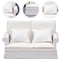 Miniatyrbillede 2 af 5: 1 Sæt Miniature Sofa Møbler Model Miniature Sofa Legetøj Miniature Stue Dekoration Hvid 12.7X7.8C