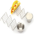 Miniatyrbillede 4 af 5: Stabelbart tacostativ med kobber i højkvalitets rustfrit stål Rummer 3 tacos med kop