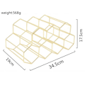 Miniatyrbilde 2 av 4: Gullmetall Vinstativ, Benkeplate Vinstativ, 9 Flasker Bordplate Vinstativ For Oppbevaring