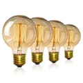 Miniatyrbild 1 av 5: 4-pack Vintage Edison Light Bulbs - Warm Light 40W G80 E27