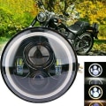 Miniatyrbilde 4 av 5: 7\" Hodelykt Motorsykkel Motorbike Hi/lo Beam Led Frontlys For Harley