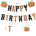 Miniatyrbillede 2 af 3: Glad Halloween med Græskarbanner - Halloween Party Banner til Spøgelseshuse Døråbninger Indendørs Udendørs Hjem Mantel Deko