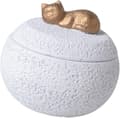 Compact Pet Memorial Urn with Lid 350ml Cement Base White