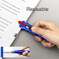 Miniatyrbillede 2 af 5: Clip Push Stapler Faste Klips Stapler Bindingsklips Genanvendelig Bærbar Push Clamp Beskadiger Ikke Papir Til Sort