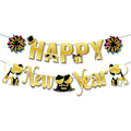 Miniatyrbild 4 av 5: 2 set Happy New Year Banner Happy New Years skylt Nyårsafton Banner för Happy New Year Party Dekorationer 2025 Partytillbehör