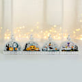 Miniatyrbilde 5 av 5: 4 stk Halloween-dekor, flammefrie lyslykter, hengende spøkelseslykter, batteridrevne LED-lykter