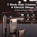 Miniatyrbild 2 av 4: Fars Dag-presenter till honom, Hårtrimmer & Elektrisk Rakapparat för Män, Trimmer för Gles Skägg, Rakapparater för Skalliga, Mäns Grooming-kit med 4 Skydd