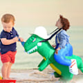 Miniatyrbillede 4 af 5: Oppustelig Dragt Børnedinosaur Kostume Bukser Actionfigur Børnekostume Grøn