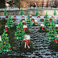 Miniatyrbilde 3 av 5: 4 Sett Solcelled Julelys Multifarget 6 LED Julelys for Utendørs Juledekorasjoner, Solcelledrevet Lite Juletre