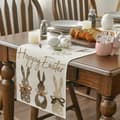 Miniatyrbild 3 av 5: Easter Table Runner Easter Bunny and Carrot Printed Tablecloth, Farmhouse Style Linen Table Runner for Your Easter Decorations (B, One Size)