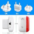 Miniatyrbild 4 av 5: 300 Mbps Mini Wifi-förstärkare Wifi-räckviddsförlängare Internetförstärkare Router Trådlös Repeater Amplifier Röd