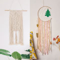 Miniatyrbilde 2 av 5: Makrameveggteppe med frynser, boho-stil, vevd bomullsgarndekorasjon