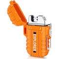 Miniatyrbild 5 av 5: Elektrisk Tändare Vattentät Flamfri Dubbel Arc USB Uppladdningsbar Vindtät Butanfri Idealisk för Inomhus- och Utomhusaktiviteter (Orange)