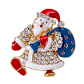 Miniatyrbillede 1 af 5: Juleelementer Brosche Sød Julemand Brosche med Glimtende Rhinestones
