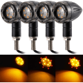 Miniatyrbillede 1 af 5: 4 stk. Universelle Motorcykel Blinklys Mini Kugle LED Blinklys Lys Brems Baglygte Baglygte Lampe Kørelys - Sort