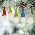 Miniatyrbillede 5 af 5: 5 Pak Sequin Spidsede Huer Julemand Dukke Charm Juletræ