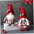 Miniatyrbillede 2 af 5: Julenisse Faceless Plush Dukke Julemand Elf Dværg Rød, Hvid 2stk