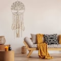 Miniatyrbillede 5 af 5: Livets Træ Stor Drømmfang, vægophængt Drømmfang Med Fjer Blad Vævet Boho Drømmfang Til Hjem Soveværelse Babyværelse Børneværelse Hippie Bryllup