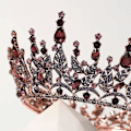 Miniatyrbillede 4 af 4: Kvinders Gotisk Dronningkrone Sort Tiara Krone Hovedbeklædning Fødselsdag Bryllup Pageant Halloween Hårtilbehør