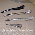 Miniatyrbild 5 av 5: 24 Pack Anka Klipp, Rostfri Metall Alligator Curl Klipp med Hål för Hårstilering, Hårfärgning, Silver-svart