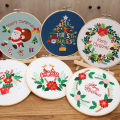 Miniatyrbild 3 av 5: DIY-broderikit för konst och hantverk, julgåvor för kvinnor, nybörjare, julkrans 01