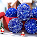 Miniatyrbilde 2 av 5: 6 stk Navy Blå Juletrepynt, Knusebestandig Julekuledekorasjon Hengende Juletrepynt Assortert Sett