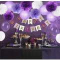 Miniatyrbilde 2 av 4: 16 stk. Papirblomsterkule Pom Poms Blandet Papirlykter Håndverksett For Lavendel Lilla Tema Bursdagsfest Dekor Baby Shower Dekor Bryllup