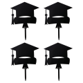 Miniatyrbillede 1 af 4: 4 stk. 2021 Graduation Party Trencher Kage Toppers Akryl Kage Toppers Sort 17X13CM