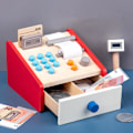 Miniatyrbild 2 av 3: 1 Set Leksakshus för Barn Simulerad Kassaapparat Set Tidig Inlärning Leksaker Intressant Present För Barn