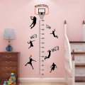 Miniatyrbilde 3 av 4: Basketball Skytesport Høydevekstdiagram Veggklistremerke Sett Selvklebende Høyde Klistremerker For Soverom, 90x30