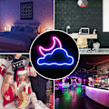 Miniatyrbild 2 av 4: Neonljus, Moln och Måne LED-Neonljus, Neonljusskylt för Väggdekoration USB-Driven LED-Neonljus för Sovrum Barnrum Bröllop