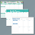 Miniatyrbillede 1 af 5: Ugentlig To-Do Liste Notesblok, Spiral Udateret Ugentlig Planlægger & Månedlig Kalender Planlægningsnotesblok med Tjekliste