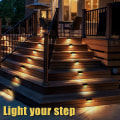 Miniatyrbillede 3 af 5: Led Solcellelys, 12 Pak Udendørs Trappe Lys Bronze Finish Vandafvisende Solcellelys Til Sti, Have, Terrasse, Trapper, Trin Og Gærder Varmt Hvidt