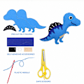 Miniatyrbillede 3 af 3: Filttøjs-sæt, Dinosaur Filttøjs-sy-sæt Børne-håndværkssæt, DIY-materialer til børn begyndere
