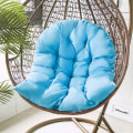 Miniatyrbilde 1 av 2: Kurv Egg Chair Sittepute Hage Hengekøye Vuggeputer Vaskbar Blå Washable lake blue