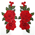 Miniatyrbillede 1 af 5: 2 Par Embroderet Patches Rose Blomst Sy på Patch Applikation til DIY Tøj, Jeans, Syning - Jakker, Tøj, Tasker