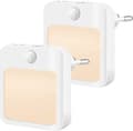 2 x Socket Lamp with Motion Sensor - LED Lamp for Socket - Night Light - Warm Light - Dimmable