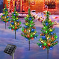 Miniatyrbild 1 av 5: 4-pack Solcells-drivna Julbelysning med 6 LED-lampor, Flerfärgad, för Utomhusdekorationer, Liten Julgran
