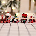 Miniatyrbilde 3 av 5: Juletog i tre, mini juletog i tre, julepynt i tre, lekesett med tretog, julepynt til juletreet, julefest