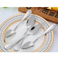 Miniatyrbillede 4 af 5: 4 stk. sølvfarvede rustfrie stålskeer til grapefrugt, kiwi, citrusfrugter, desserter med eksisterende bestik（15,5 * 2,8 cm）