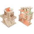 Miniatyrbillede 1 af 3: 2 stk Hamstere Tilbehør Hamster Skjulested Hytte Lille Dyr Skjulested Hytter Træ Hamstere Huse 13X6.5X18C