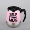 Miniatyrbilde 5 av 5: Selv-omrørende krus Automatisk selvblanding i rustfritt stål krus for kaffe/melk krus for kontor/kjøkken/reise/hjem (rosa)