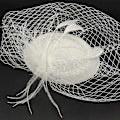 Pikkukuva 4 / 5: Naisten Fascinator-hattu Hääteejuhliin Päännauha Hiuspinni Hunnulla