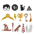 Pikkukuva 3 / 3: 49 osaa/setti Harry Potter -teemainen syntymäpäiväjuhlatarvikkeet, ilmapallosetti, solmio, silmälasikehykset, lippu, lippuköynnös, kakun koriste
