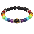 Miniatyrbillede 1 af 4: 2 stk. Dobbelt Chakra Natursten Reiki Charm Armbånd. Med Betydningskort