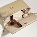 Pikkukuva 3 / 5: Naisten Jousi-Läppä Iltapuku Laukku Glitter Clutch Käsilaukku Olkahihna Ristiriimu Laukut Hopea